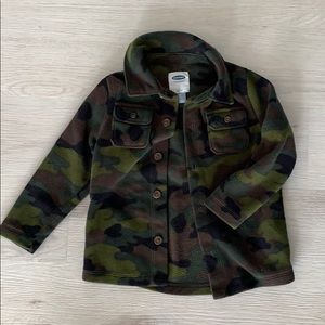 Camo fleece button down